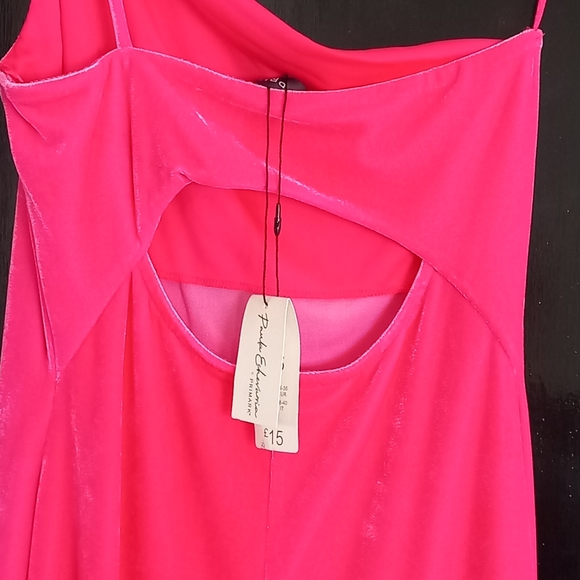 Pink midi pamela echevarria dress, velvet texture - Picture 4 of 9